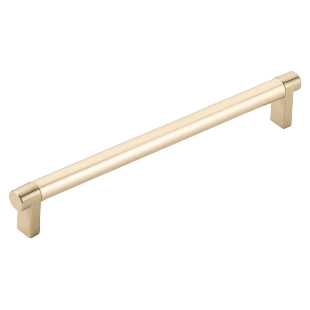 8" Select Rectangular Stem Smooth Cabinet Pull, Oil Rubbed Bronze/Satin Brass Main - Image