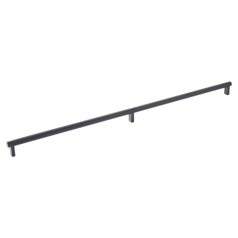 8" Select Rectangular Stem Knurled Cabinet Pull, Flat Black/Satin Copper Main - Image