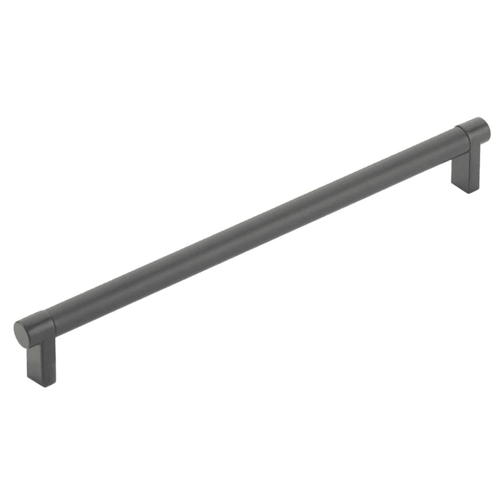 10" Select Rectangular Stem Smooth Cabinet Pull, Polished Nickel/Flat Black Main - Image
