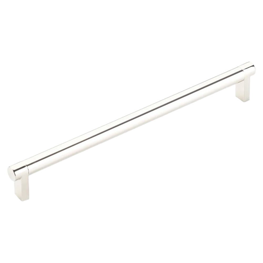 10" Select Rectangular Stem Smooth Cabinet Pull, Satin Nickel/Polished Nickel Main - Image