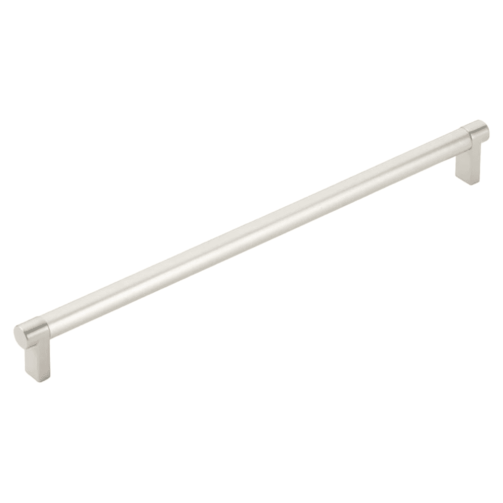 12" Select Rectangular Stem Smooth Cabinet Pull, Polished Nickel/Satin Nickel Main - Image