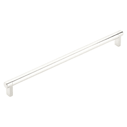 12" Select Rectangular Stem Smooth Cabinet Pull, Flat Black/Polished Nickel Main - Image