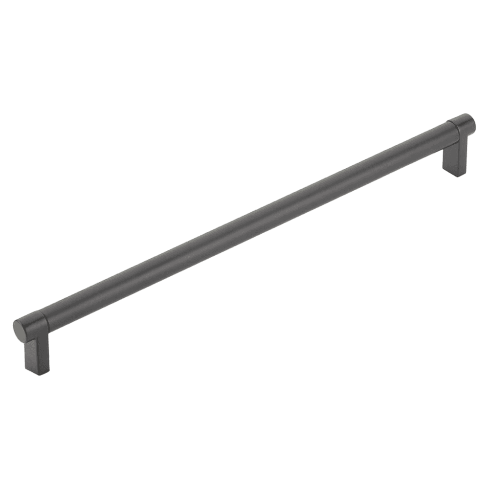 12" Select Rectangular Stem Smooth Cabinet Pull, Flat Black/Flat Black Main - Image