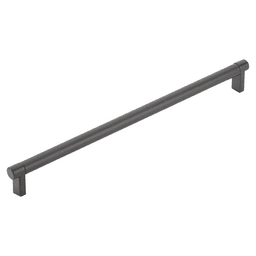 12" Select Rectangular Stem Smooth Cabinet Pull, Flat Black/Flat Black Main - Image