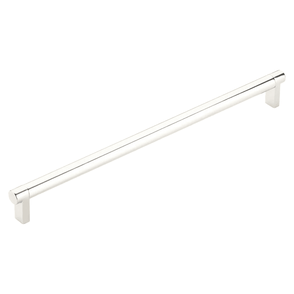 12" Select Rectangular Stem Smooth Cabinet Pull, Satin Brass/Polished Nickel Main - Image