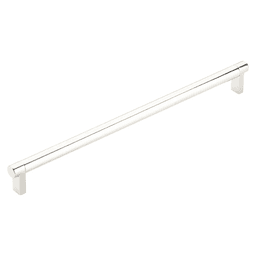 12" Select Rectangular Stem Smooth Cabinet Pull, Satin Brass/Polished Nickel Main - Image