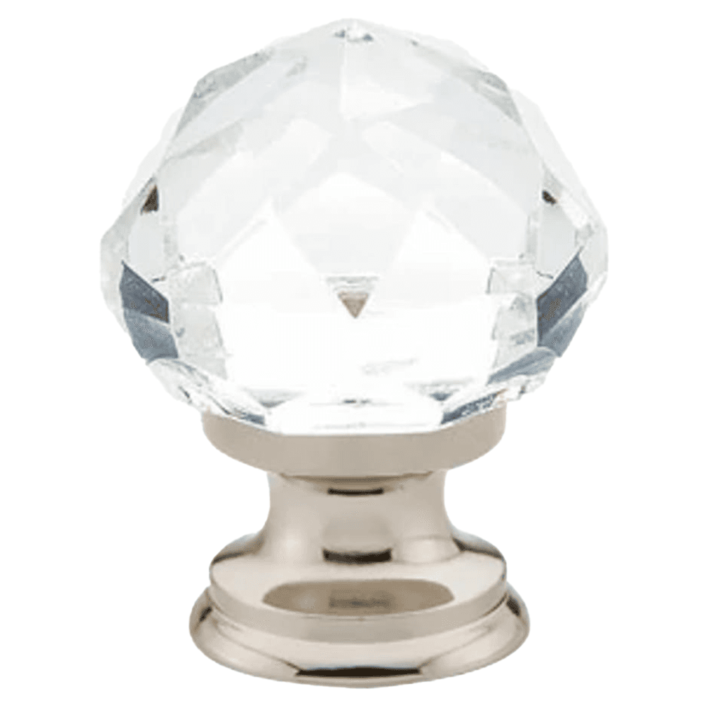 1" Diamond Glass Cabinet Knob, Polished Nickel Main - Image