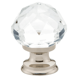 1" Diamond Glass Cabinet Knob, Polished Nickel Main - Image