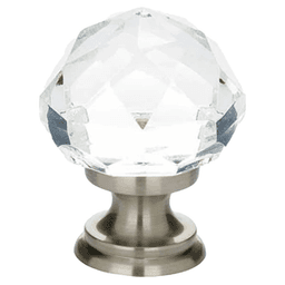 1" Diamond Glass Cabinet Knob, Satin Nickel Main - Image