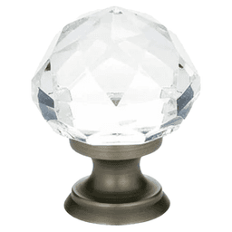 1" Diamond Glass Cabinet Knob, Pewter Main - Image