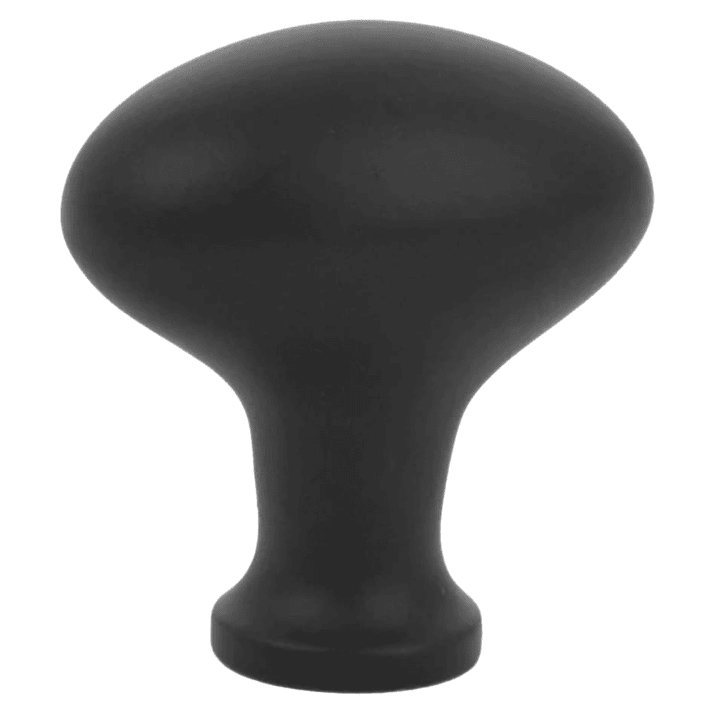 1" Egg Cabinet Knob, Flat Black Main - Image