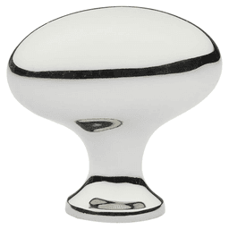 1" Egg Cabinet Knob, Unlacquered Brass Main - Image