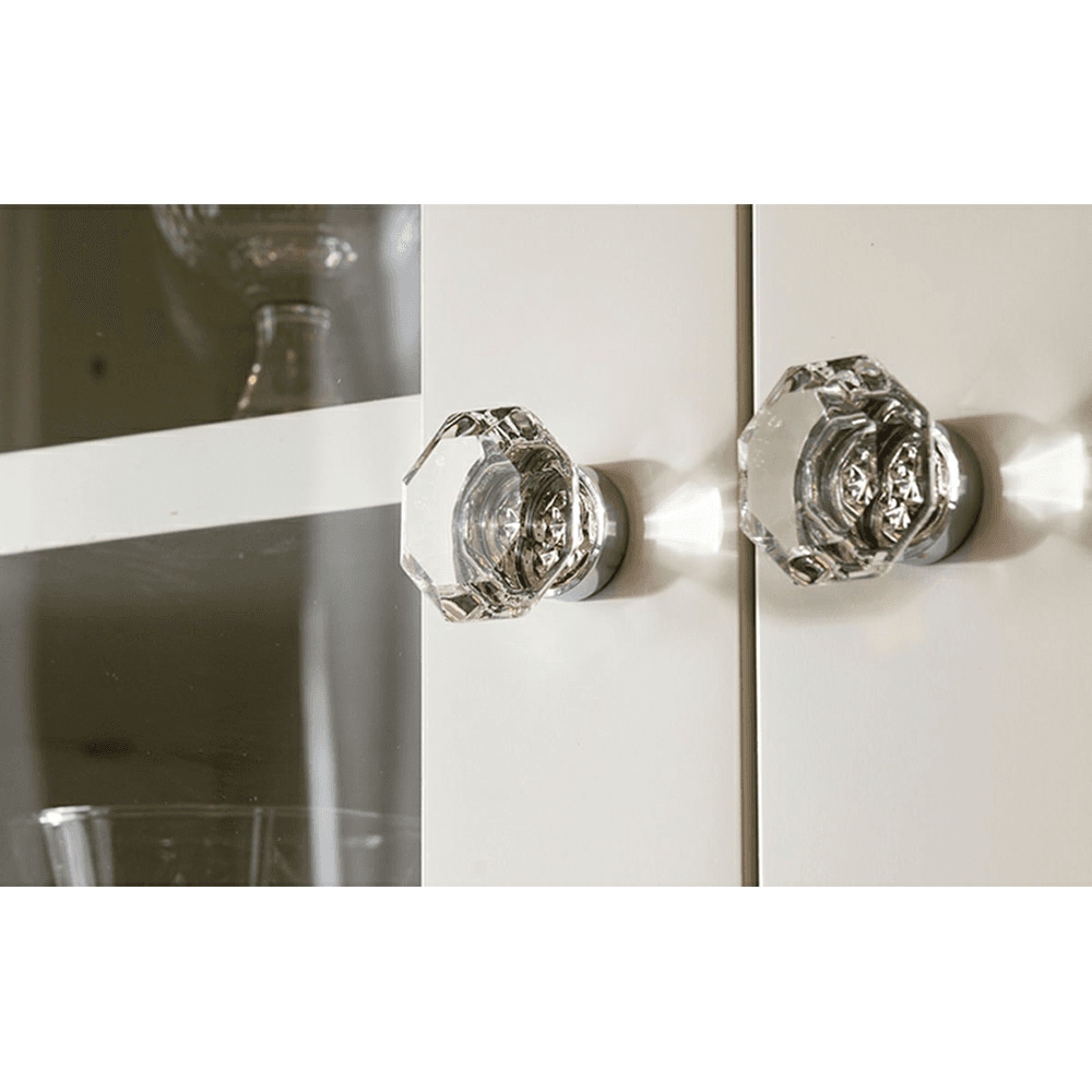1-3/4" Old Town Glass Wardrobe Cabinet Knob, Flat Black Alt 1 - Image