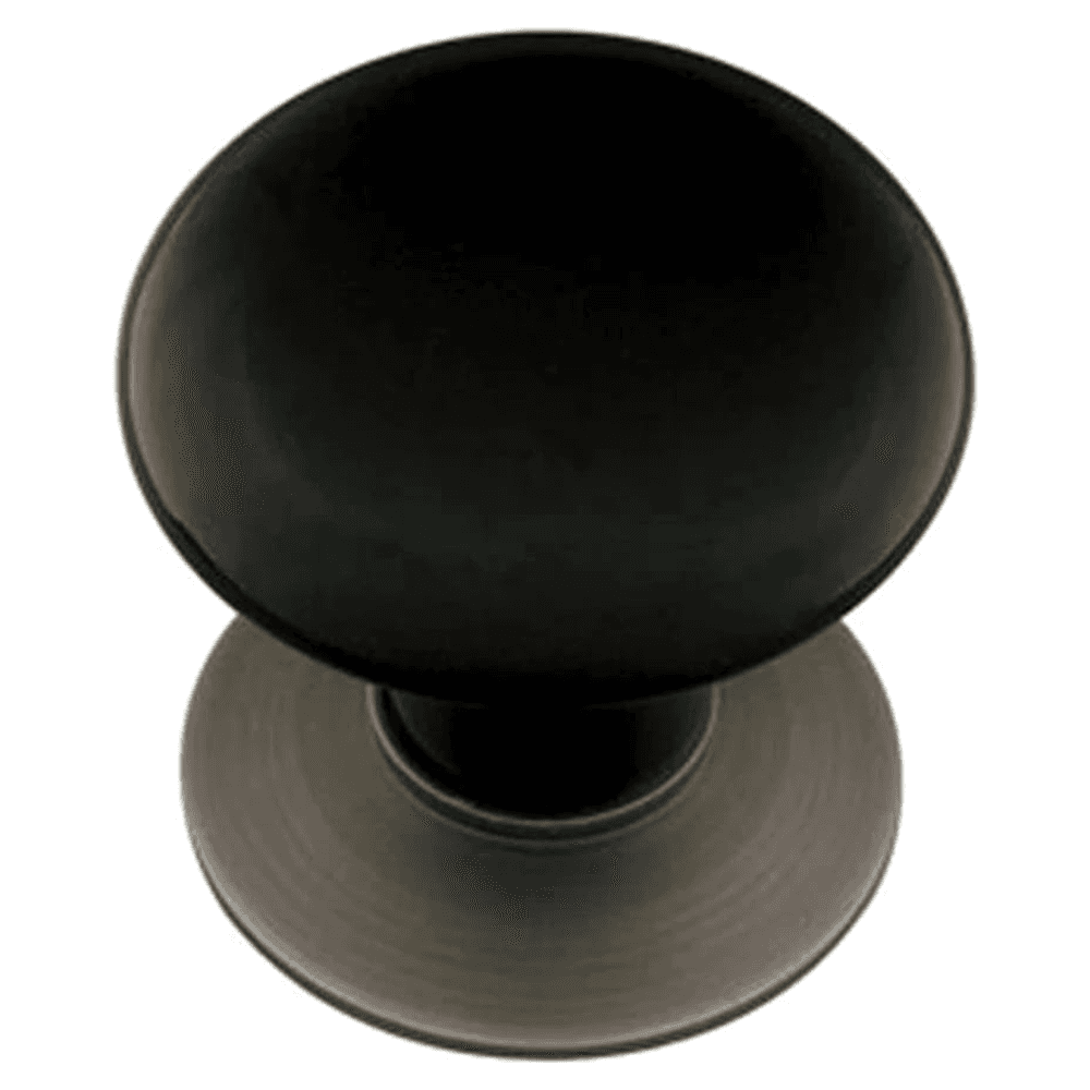 1-3/4" Porcelain Cabinet Knob, Polished Brass/Ebony Main - Image