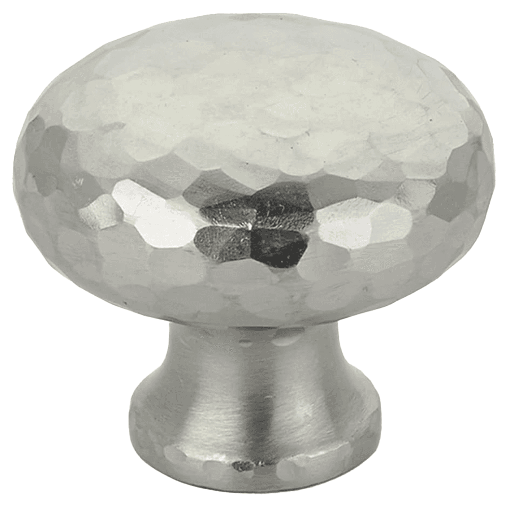 1-1/4" Arts and Crafts Round Dimpled Cabinet Knob, Unlacquered Brass Main - Image