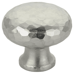 1-1/4" Arts and Crafts Round Dimpled Cabinet Knob, Unlacquered Brass Main - Image