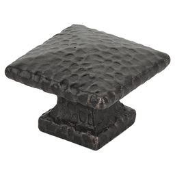 1-1/4" Arts and Crafts Square Dimpled Cabinet Knob, Oil Rubbed Bronze Main - Image