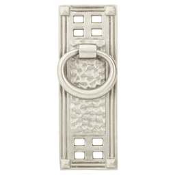 1-1/2" 1-1/2" Hammered Vertical Ring Cabinet Pull, Satin Brass Main - Image