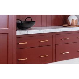 6" Mortise/Tenon Cabinet Pull, Satin Brass Alt 3 - Image
