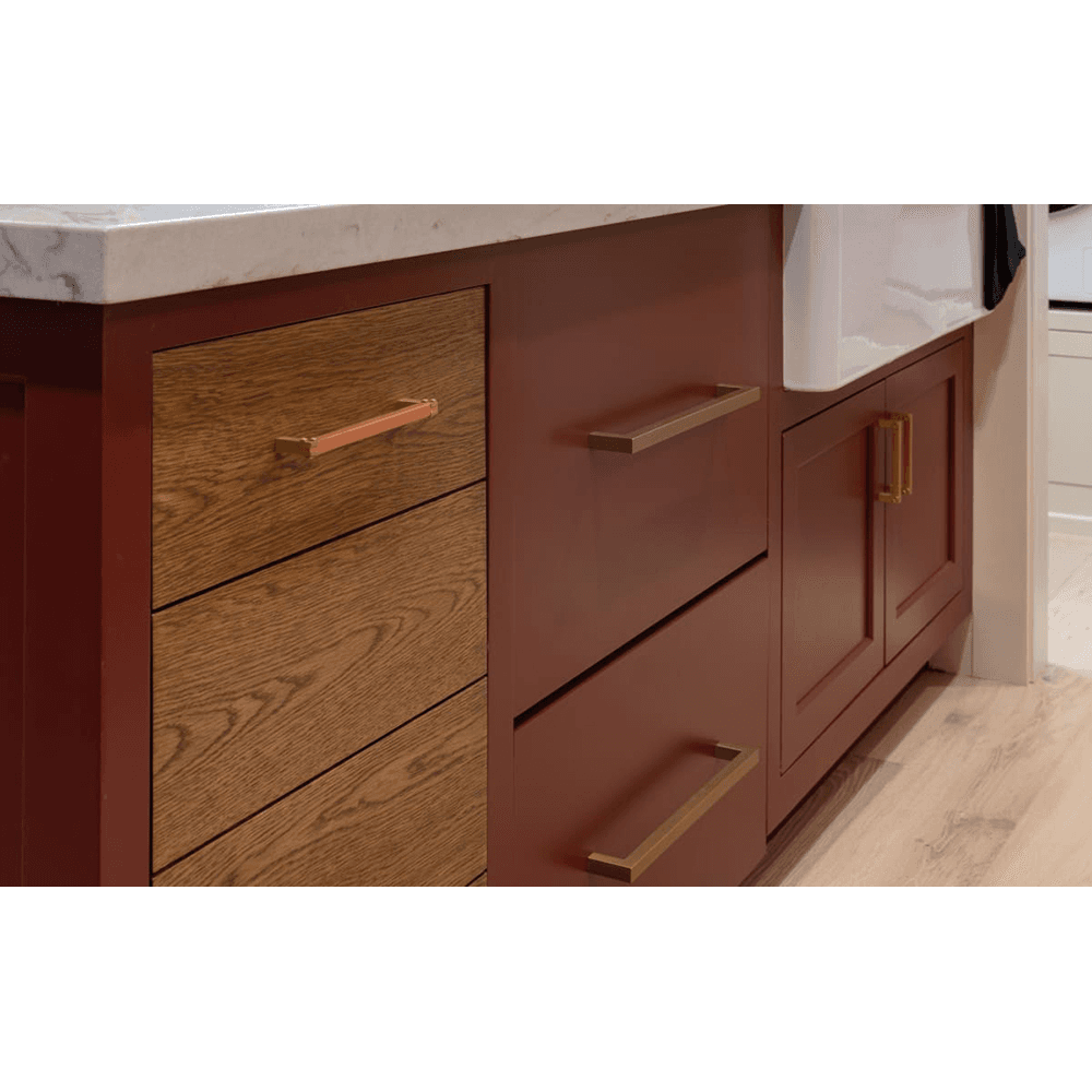 6" Mortise/Tenon Cabinet Pull, Satin Brass Alt 4 - Image