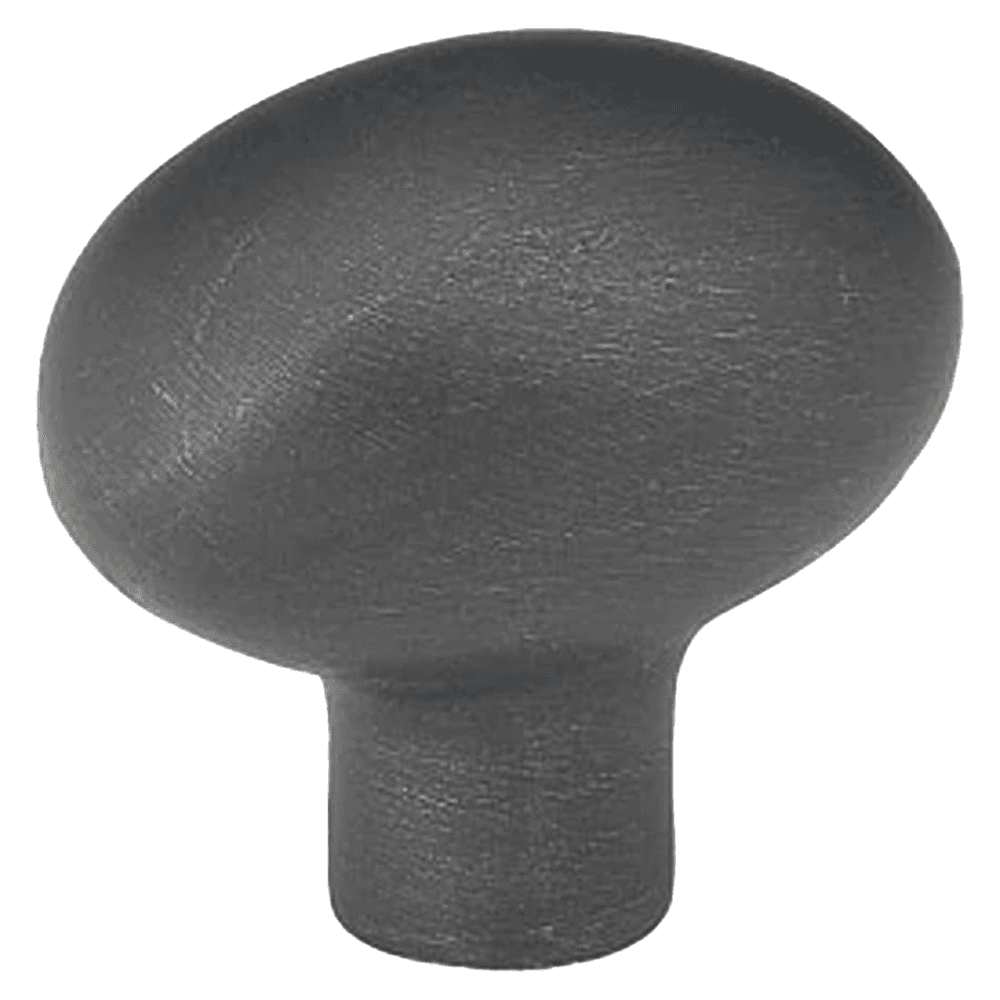 1-1/4" Sandcast Bronze Egg Cabinet Knob, Flat Black Bronze Main - Image