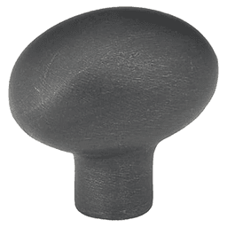 1-1/4" Sandcast Bronze Egg Cabinet Knob, Flat Black Bronze Main - Image
