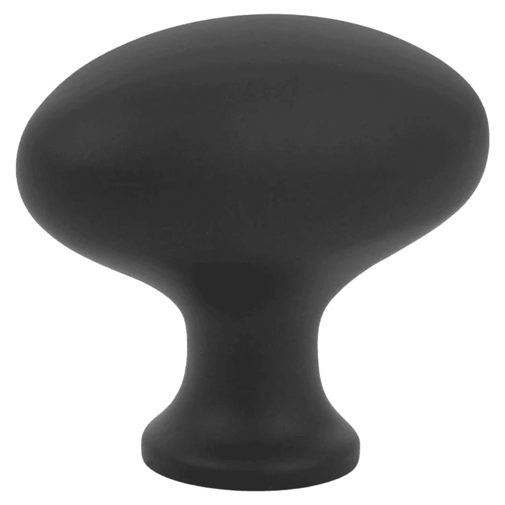 1-3/4" Egg Cabinet Knob, Flat Black Main - Image