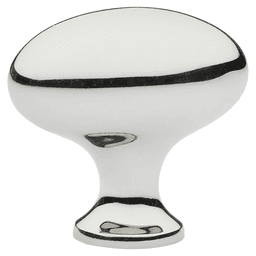 1-3/4" Egg Cabinet Knob, Unlacquered Brass Main - Image