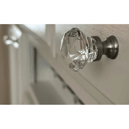 1-1/4" Diamond Glass Cabinet Knob, Flat Black Alt 1 - Image