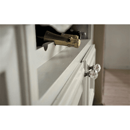 1-1/4" Diamond Glass Cabinet Knob, Flat Black Alt 3 - Image