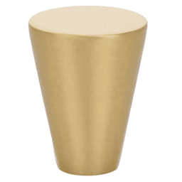 1" Cone Cabinet Knob, Satin Brass Main - Image