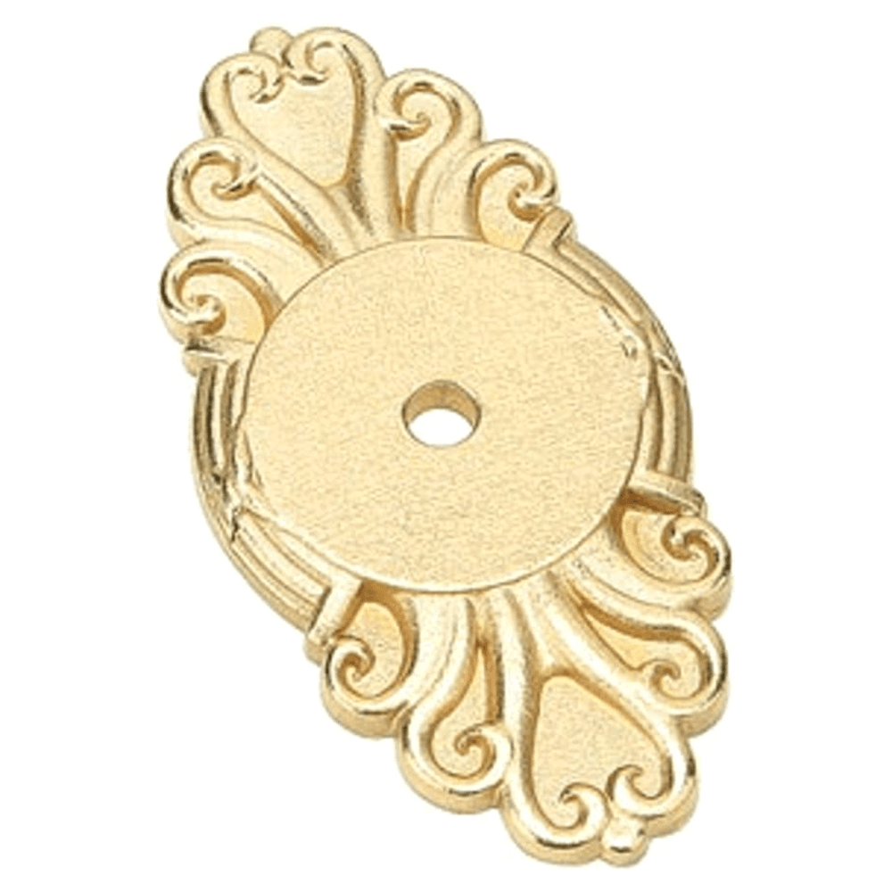 2-1/2" Ribbon/Reed Cabinet Backplate for Knob, Unlacquered Brass Main - Image