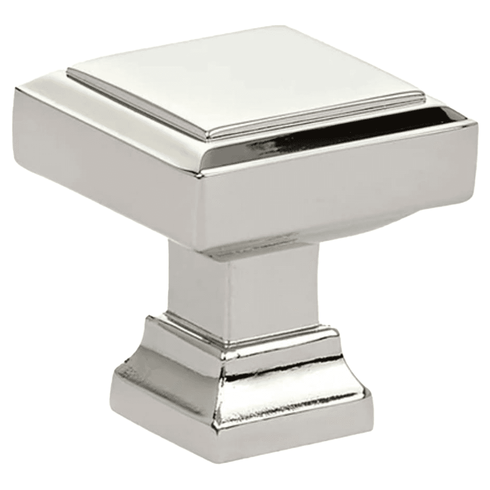 1-1/4" Geometric Square Cabinet Knob, Polished Nickel Main - Image