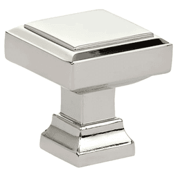 1-1/4" Geometric Square Cabinet Knob, Polished Nickel Main - Image