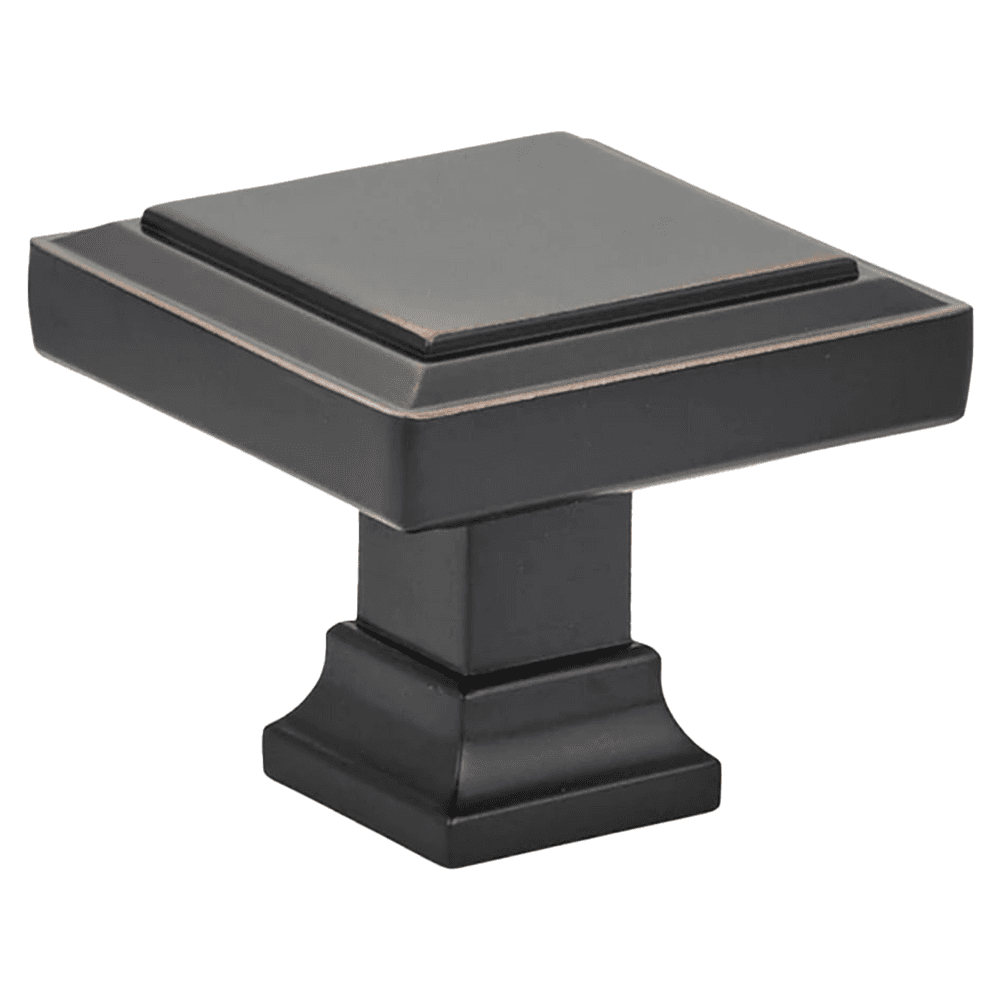 1-5/8" Geometric Square Cabinet Knob, Oil Rubbed Bronze Main - Image