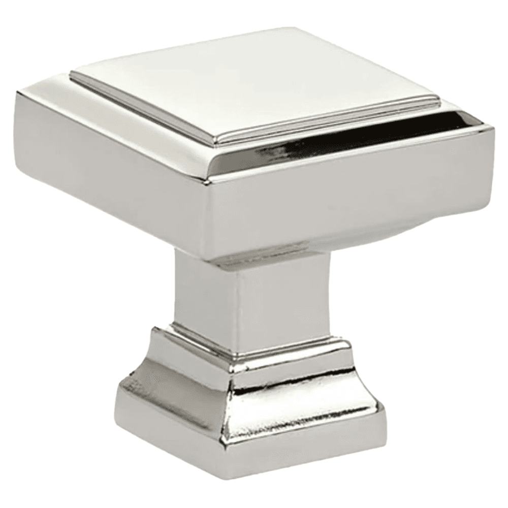 1-5/8" Geometric Square Cabinet Knob, Polished Nickel Main - Image