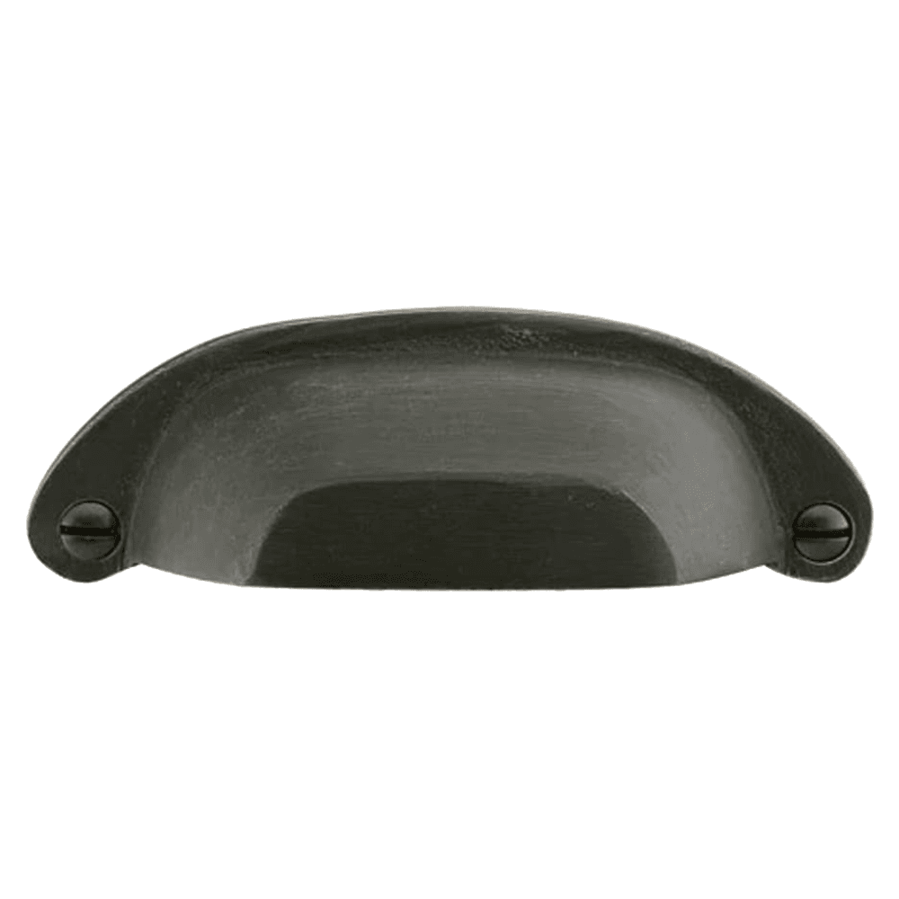 4" Ranch Bin Cup Pull, Flat Black Bronze Main - Image