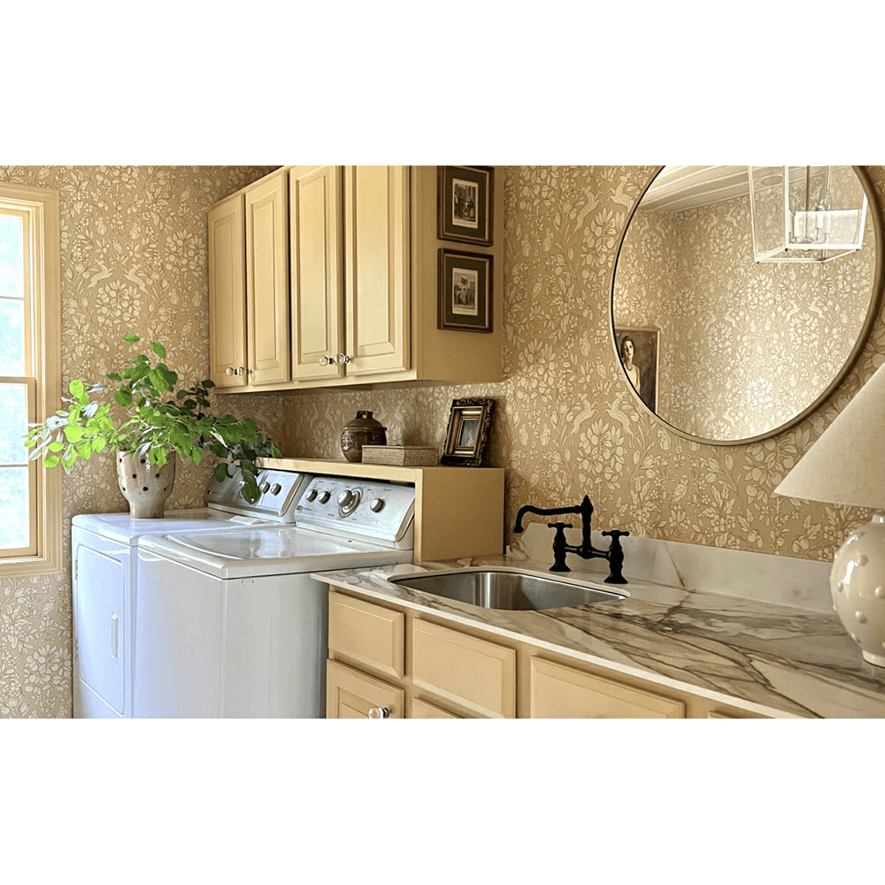 1-1/4" Bristol Glass Cabinet Knob, Satin Brass Alt 3 - Image