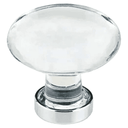 1-1/4" Hampton Glass Cabinet Knob, Flat Black Main - Image