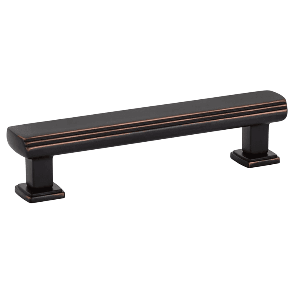 3-1/2" Art Deco Cabinet Pull, Flat Black Main - Image