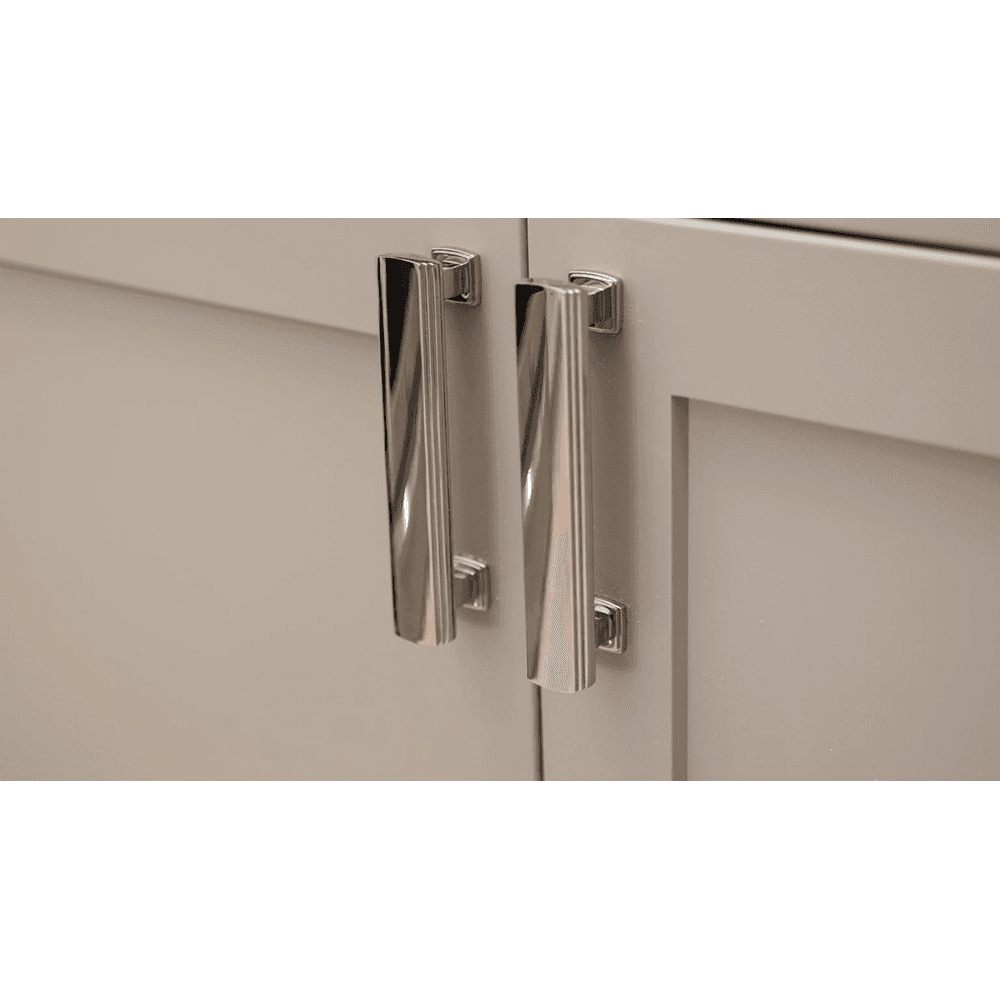 4" Art Deco Cabinet Pull, Flat Black Alt 1 - Image