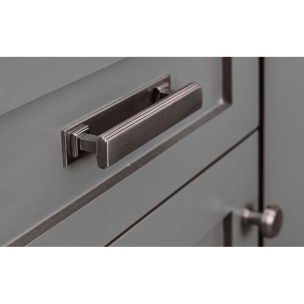 3-1/2" Art Deco Cabinet Pull, Flat Black Alt 3 - Image