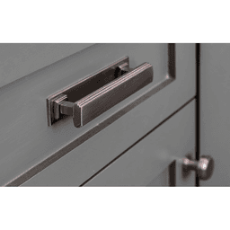 3-1/2" Art Deco Cabinet Pull, Flat Black Alt 3 - Image