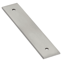 5-1/4" Art Deco Rectangular Cabinet Backplate for Pull, Satin Nickel Main - Image