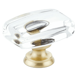 1-5/8" x 1-1/8" Windsor Glass Cabinet Knob, Flat Black Main - Image
