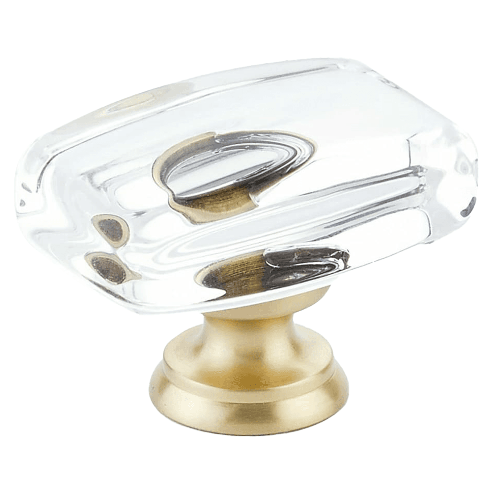 1-5/8" x 1-1/8" Windsor Glass Cabinet Knob, Polished Chrome Main - Image