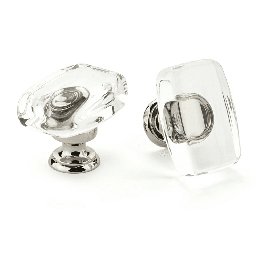 1-5/8" x 1-1/8" Windsor Glass Cabinet Knob, Flat Black Alt 1 - Image