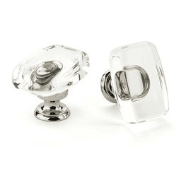 1-5/8" x 1-1/8" Windsor Glass Cabinet Knob, Flat Black Alt 1 - Image