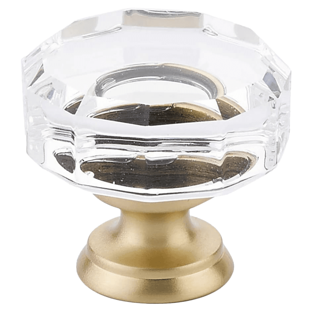 1-3/8" Lowell Glass Cabinet Knob, Flat Black Main - Image