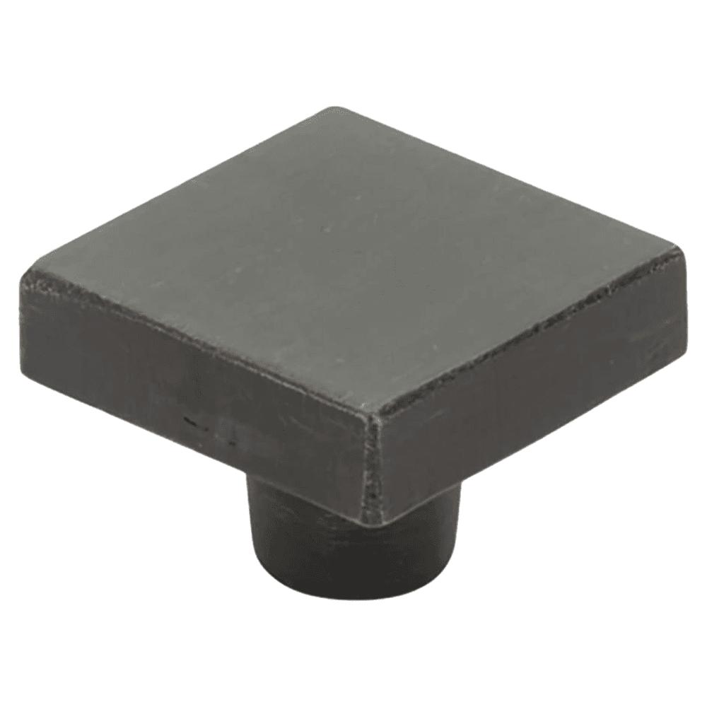 1-1/4" Rustic Modern Square Cabinet Knob, Flat Black Bronze Main - Image